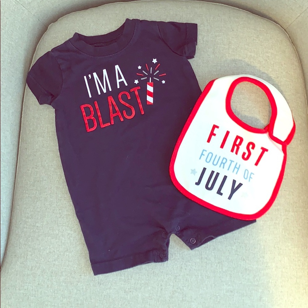 4th of July Bundle: Carter’s Romper & Bib